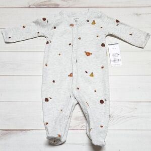 Carter's Baby Fall Snap-Up Thermal Footed Sleep Play Pajamas Size 3 Month - NWT